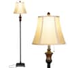 Brightech Sophia 63 in. Bronze LED Floor Lamp with Bell Shape Fabric ...