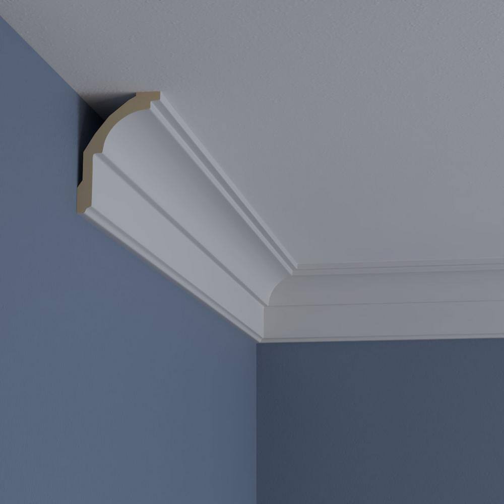Classic Smooth White Polyurethane Crown Moulding 94.5"