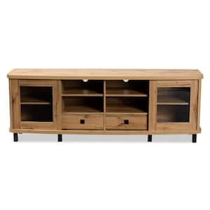 Walda 70.2 in. Oak Brown and Black TV Stand Fits TV's up to 78 in.