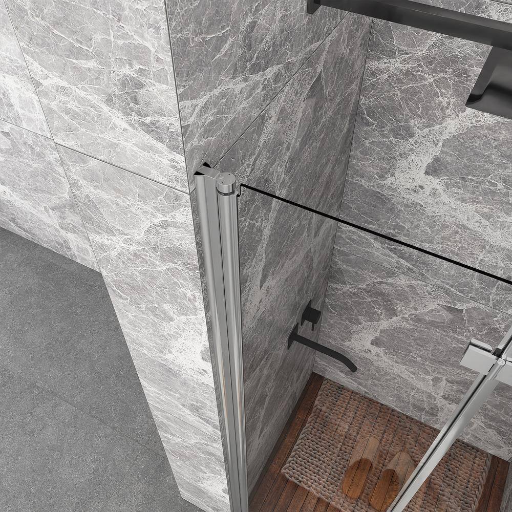 30" x 72" Chrome Semi-Frameless Bi-Fold Shower Door with Clear Glass