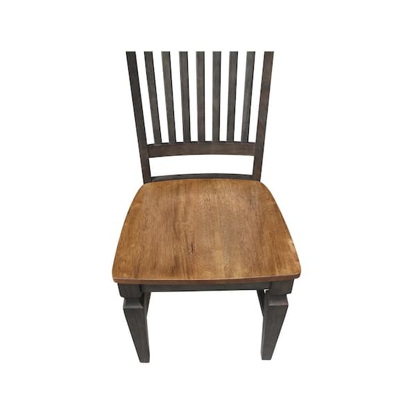 International Concepts Vista Hickory/Coal Slat Back Dining Chair