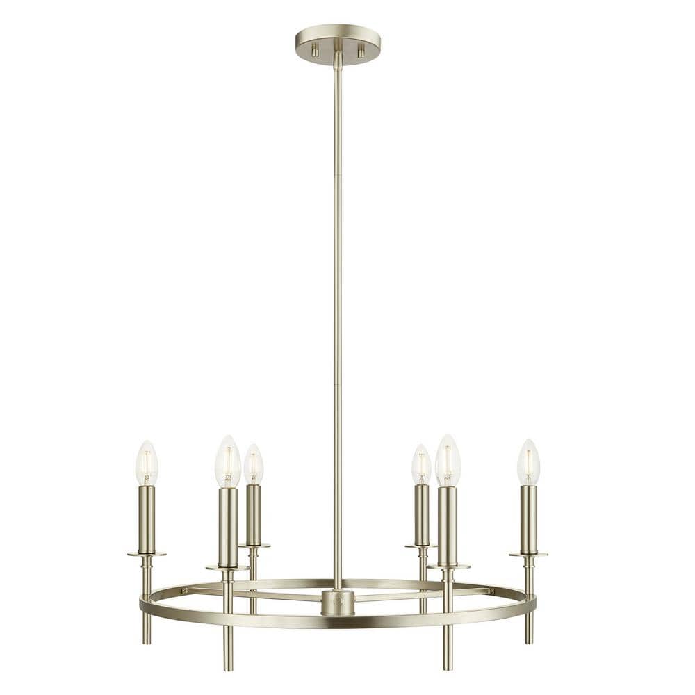25 in. W x 9 in. H 6-Light Brushed Nickel Transitional Chandelier price history on PriceWatchPro