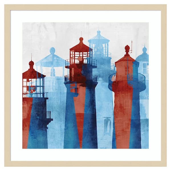 Amanti Art Lighthouse I by Edward Selkirk 1 Piece Framed Giclee Architecture Art Print 25 in. x 25 in.