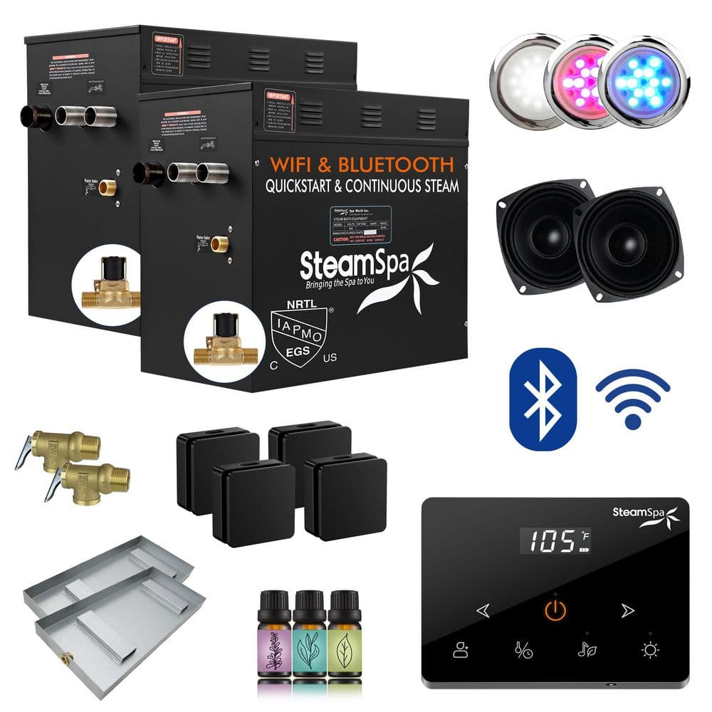 Black Series 21000-Watt Steam Generator with Fully Wireless Remote, Bluetooth, WiFi and Auto Drain in Matte Black price history on PriceWatchPro