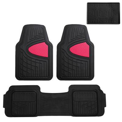 Pink Heavy Duty Liners Trimmable Touchdown Floor Mats - Universal Fit for Cars, SUVs, Vans and Trucks - Full Set