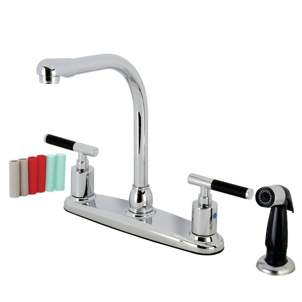 Kaiser 2-Handle Deck Mount Centerset Kitchen Faucet in Polished Chrome price history on PriceWatchPro