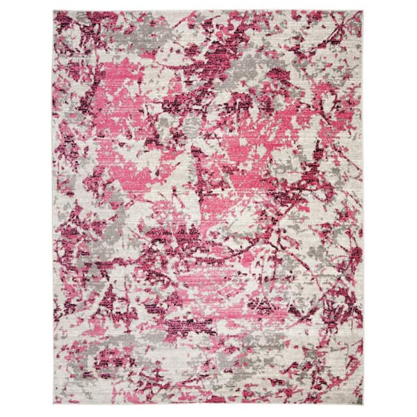 SAFAVIEH Skyler Pink/Ivory 9 ft. x 12 ft. Abstract Area Rug