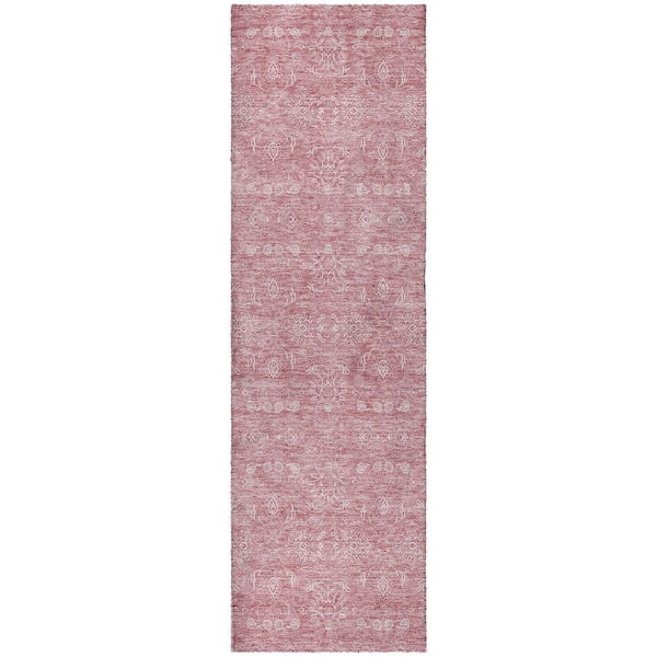Dream Shag Premium Machine Washable Abstract ADS703 Blush 2 ft. x 7 ft. Runner Rug