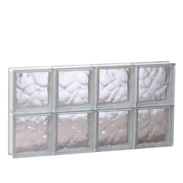 Clearly Secure 31 in. x 15.5 in. x 3.125 in. Frameless Wave Pattern Non-Vented Glass Block Window