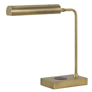 17.5 in. H Antique Brass Metal Desk Lamp