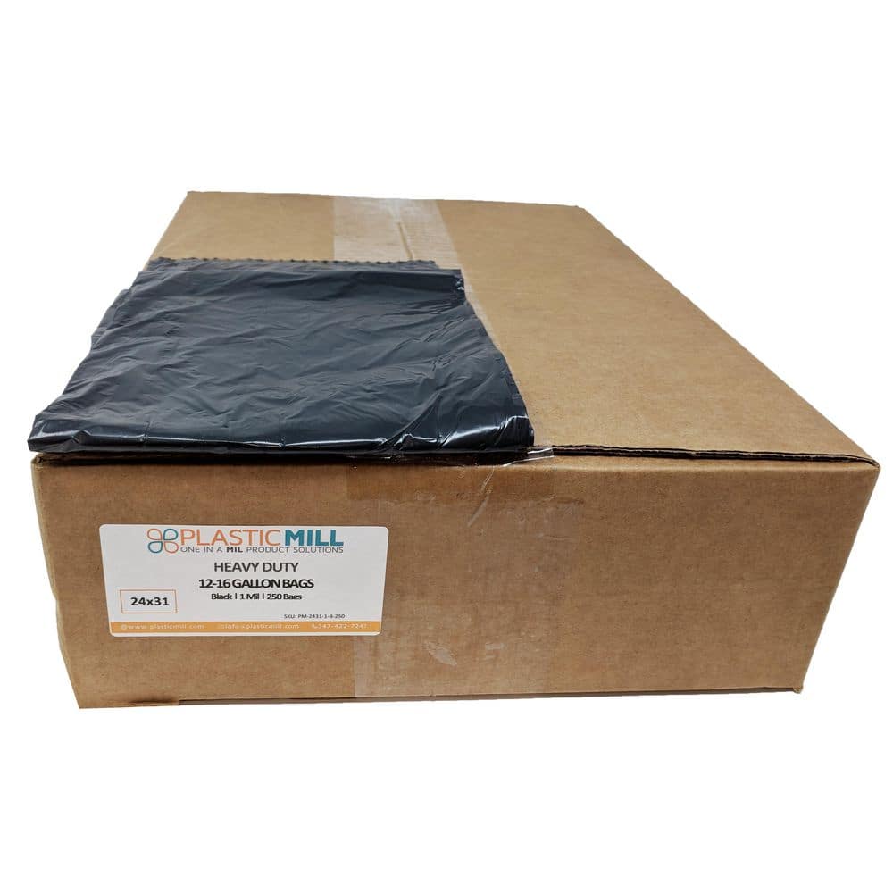 24 in. W x 31 in. H 12 Gal. to 16 Gal. 1 mil Black Trash Bags (250- Count) price history on PriceWatchPro