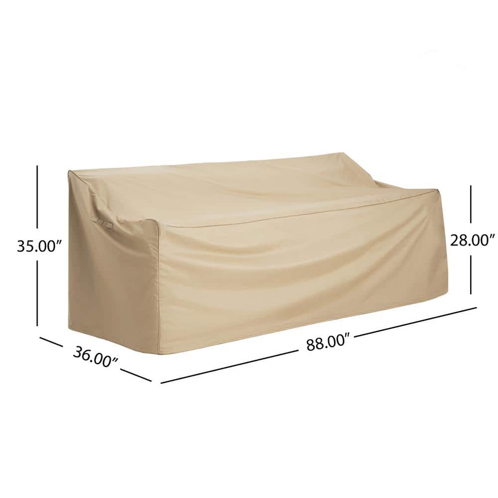Beige Weather-Resistant Outdoor 3-Seater Sofa Cover