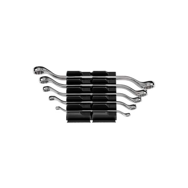 TEKTON 1/4-13/16 in. 45-Degree Offset Box End Wrench Set with Modular Slotted Organizer (5-Piece)