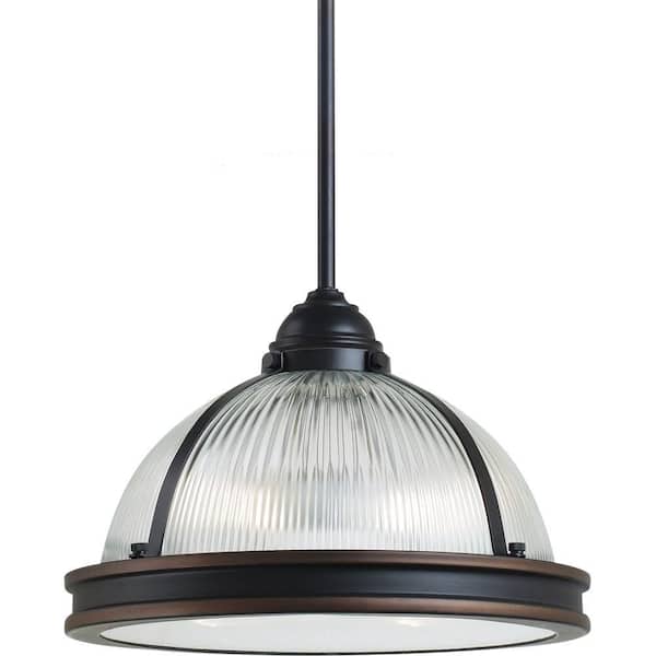 Pratt Street Prismatic 12.75 in. W 2-Light Autumn Bronze Pendant