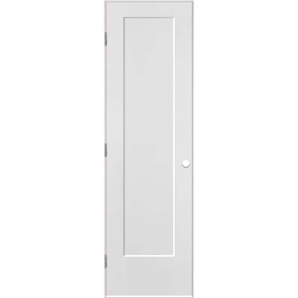 Masonite 24 in. x 80 in. 1 Panel Lincoln Park Right-Handed Hollow-Core Primed Composite Single Prehung Interior Door