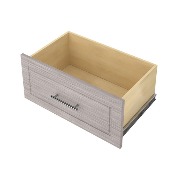 Closet Evolution 12 in. H x 24 in. W Wood Drawer Kit Modern Raised Rustic Grey