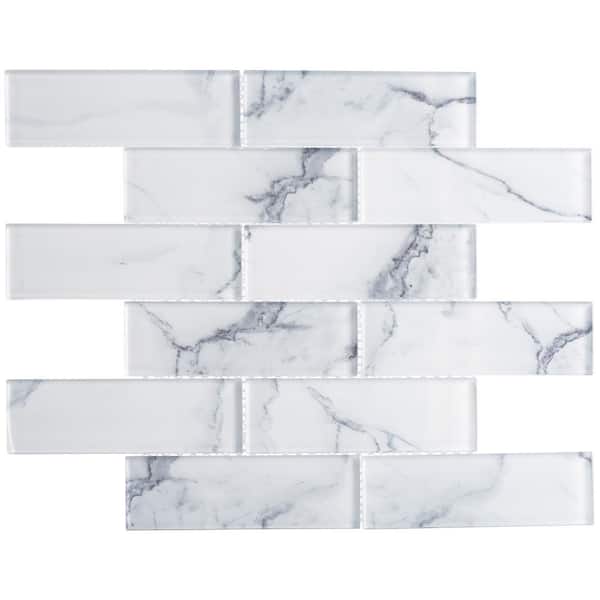 ANDOVA Sumner Heavenly 2x6 in. Mosaic Pattern-Brick Joint Glossy Glass Mosaic Tile (4.9 sq. ft/Case)