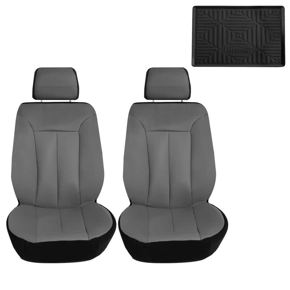 FH Group Apex90 47 in. x in. x 23 in. Water-Resistant Faux Leather Car Seat  Covers, Front Set for Cars, Coupes and Small SUVs DMPU090102SOLIDGRAY The  Home Depot