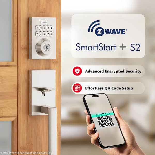 Kwikset HomeConnect 620 Satin Nickel Contemporary Z-Wave Long