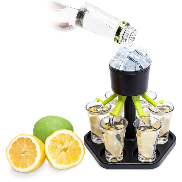 4 Bottle Bar Beverage Liquor Dispenser Alcohol Drink Shot Cabinet