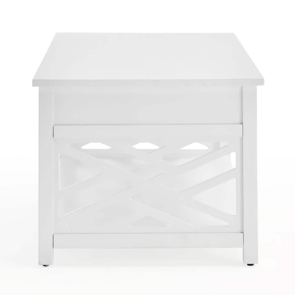 Middlebury 36" White Pine Coffee Table Set with Drawer and Tray
