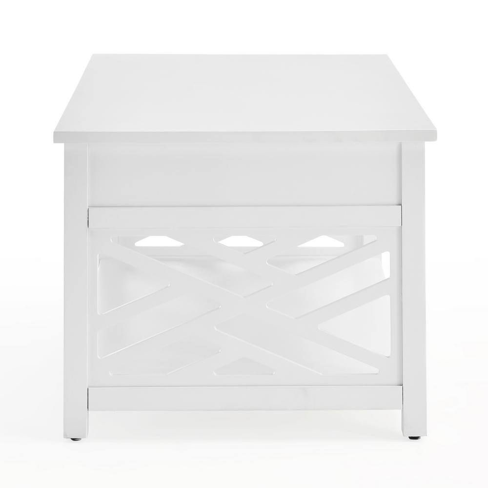 Transitional 36" Pine Wood Coffee Table with Storage Drawer