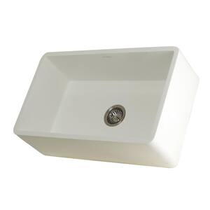 Kingston Brass Laney Farmhouse Solid Surface 30 in. Single Bowl Kitchen ...