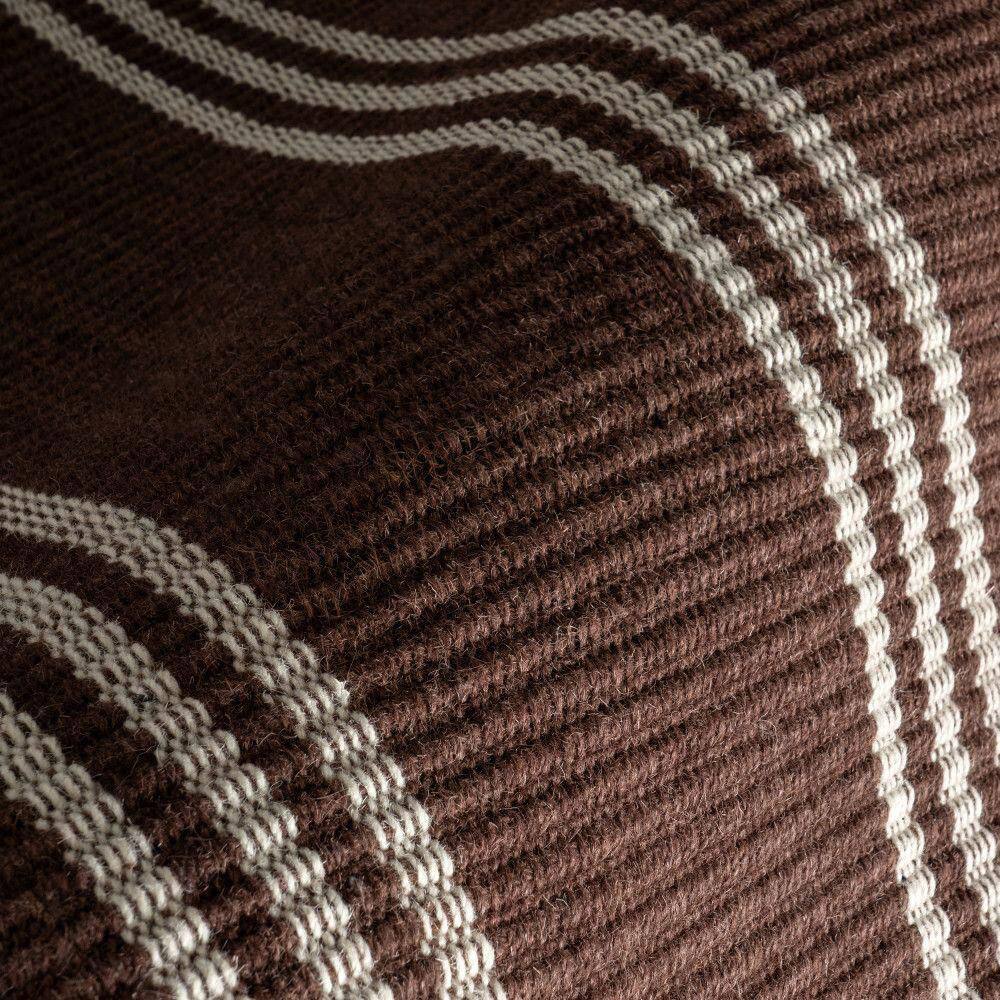 Handmade Dark Brown Wool Striped 10' x 14' Area Rug