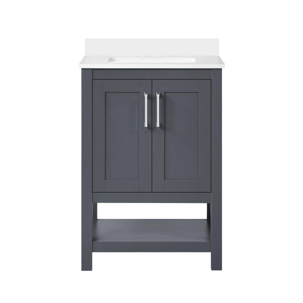 Vegas 24" Dark Charcoal Freestanding Bathroom Vanity with Sink