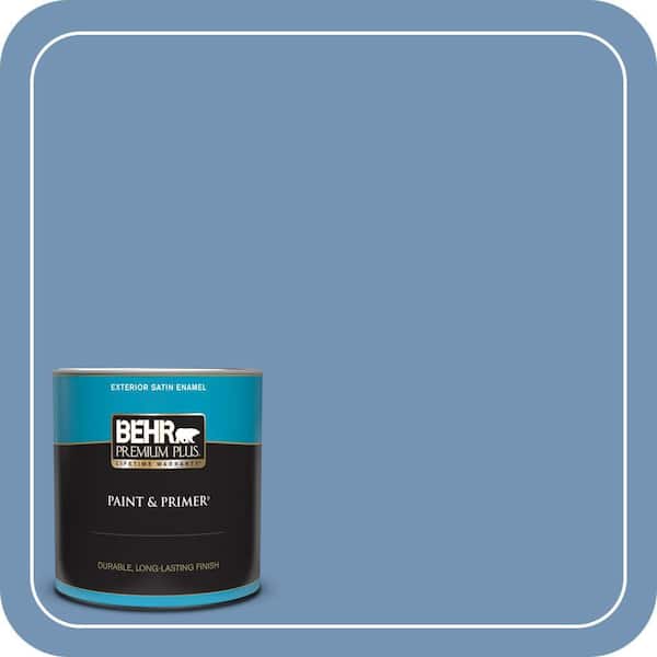 BEHR PREMIUM PLUS 1 qt. #580D-5 Ocean Ridge Satin Enamel Exterior Paint & Primer