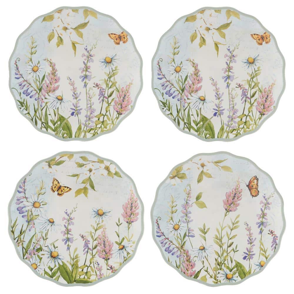 Certified International Multi-Colored Easter Meadow Accent Plates (Set of 4)