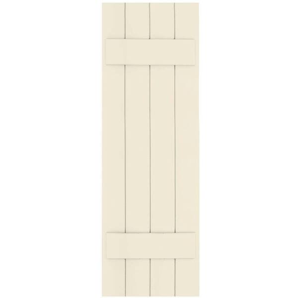 Winworks Wood Composite 15 in. x 47 in. Board & Batten Shutters Pair #651 Primed/Paintable