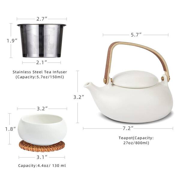 JFVKAF Modern Japanese Tea Set 1 Set Ceramic Teapot with Fine Mesh