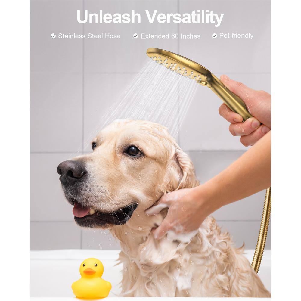 Gold Wall Mounted Rain Shower System with Handheld Spray