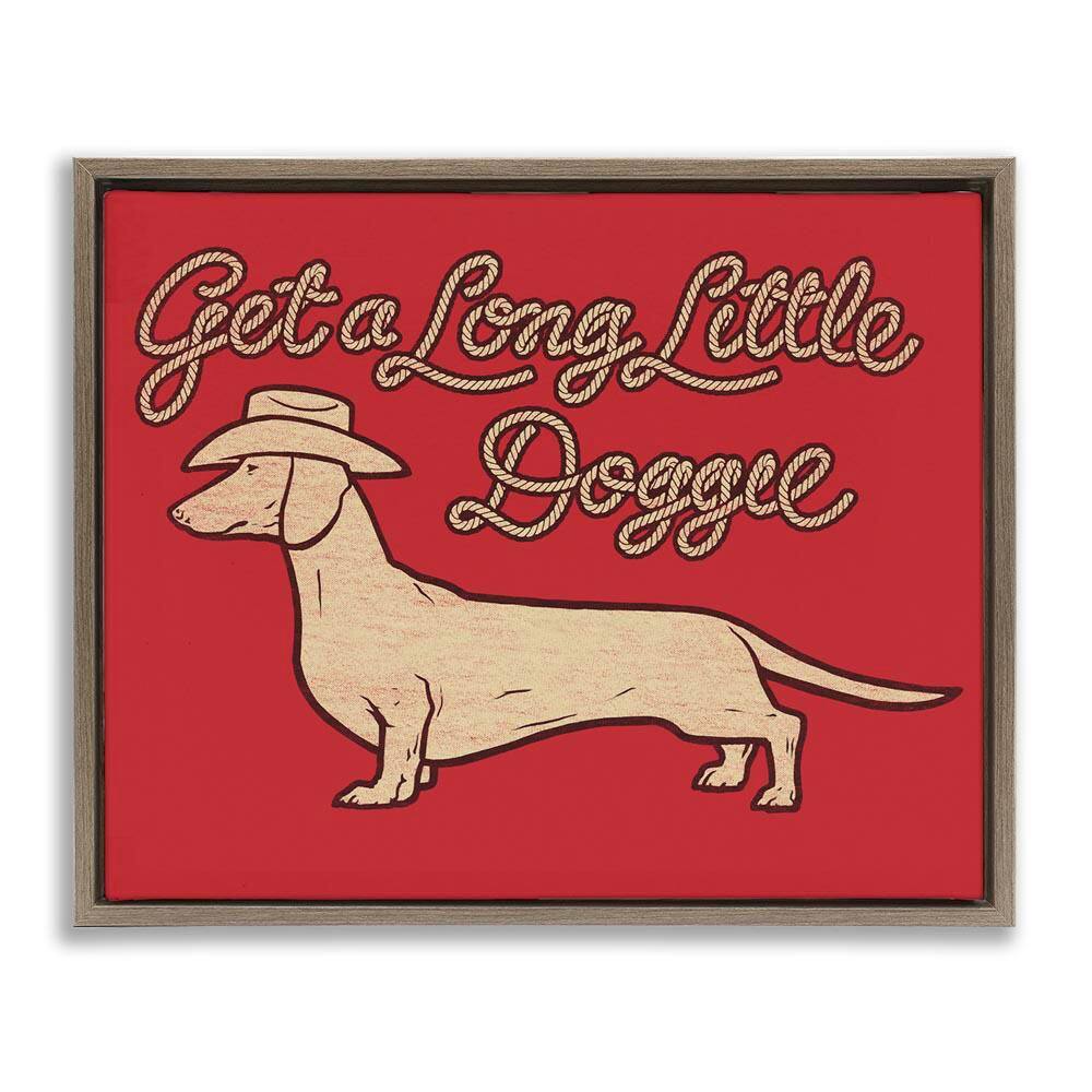 Long Little Doggie by Jedco Brands, Inc. Brown Floater Frame Typography Graphic Art Print 17 in. x 21 in. price history on PriceWatchPro