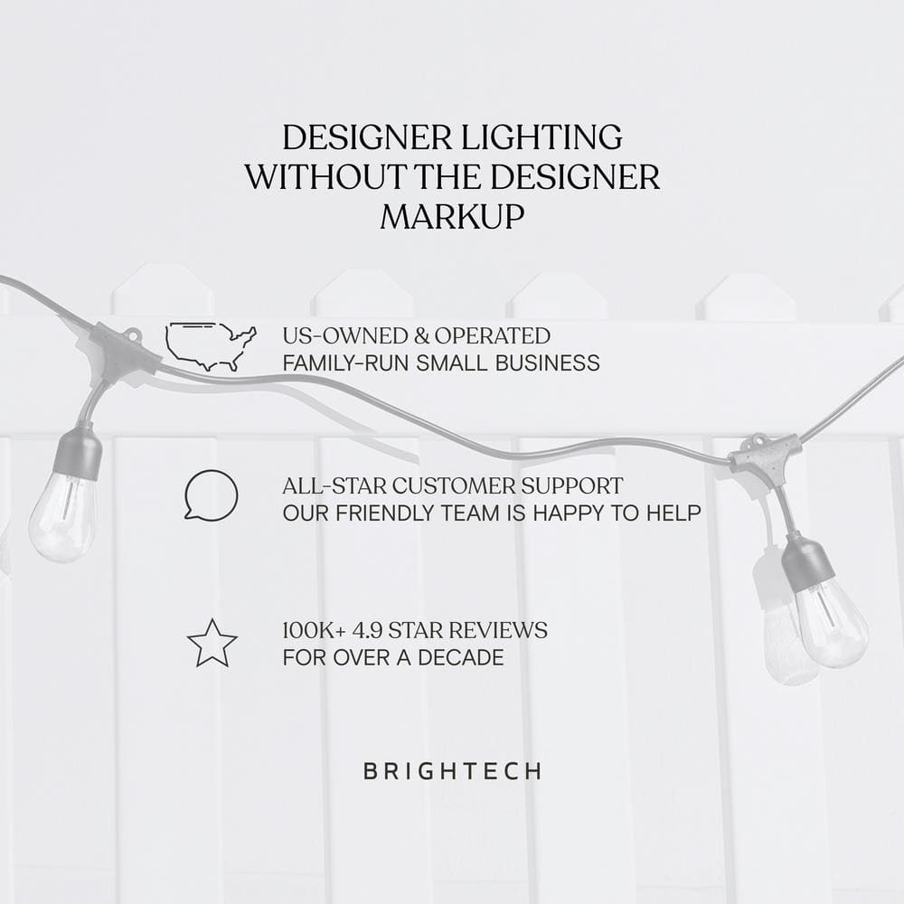 Brightech 48ft Black Outdoor Incandescent Globe String Lights