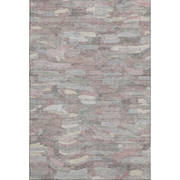 Mayfield Premium Machine Washable Abstract AMF2266 Blush 5 ft. x 7 ft. 6 in. Area Rug