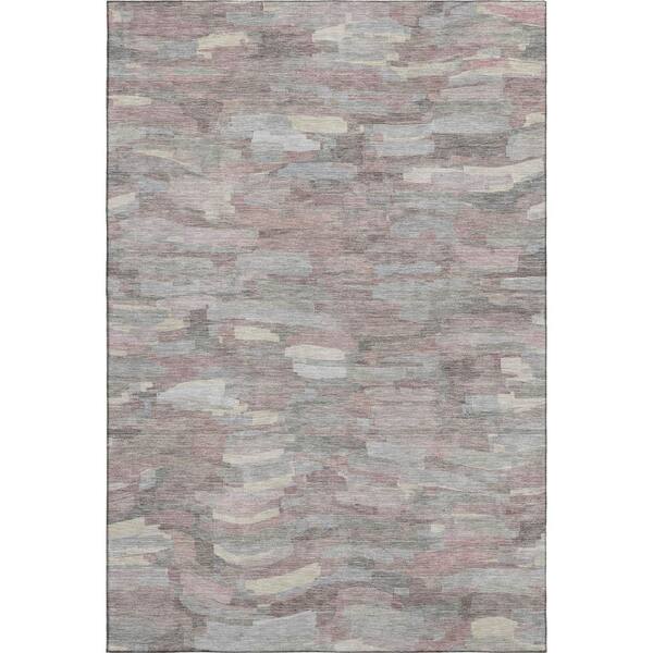 Mayfield Premium Machine Washable Abstract AMF2266 Blush 9 ft. x 12 ft. Area Rug