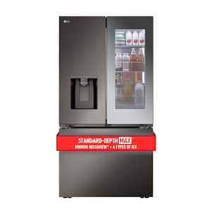 26 cu. ft. Counter-Depth MAX French Door Refrigerator w/ Mirrored Instaview & 4 types of ice, Black Stainless Steel