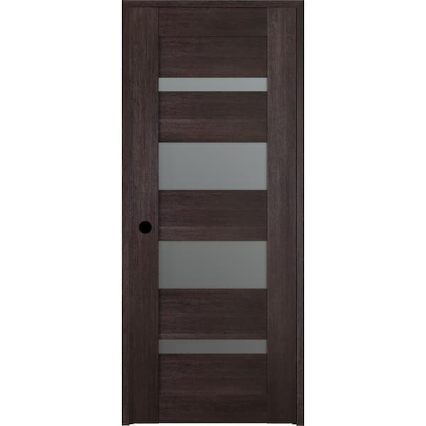 Belldinni Vona 07-01 32"x 84" Left-Hand 5-Lite Frosted Glass Solid Composite Core Veralinga Oak Wood Single Prehung Interior Door