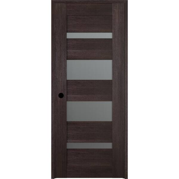 Belldinni Vona 07-01 24"x 96" Left-Hand 5-Lite Frosted Glass Solid Composite Core Veralinga Oak Wood Single Prehung Interior Door