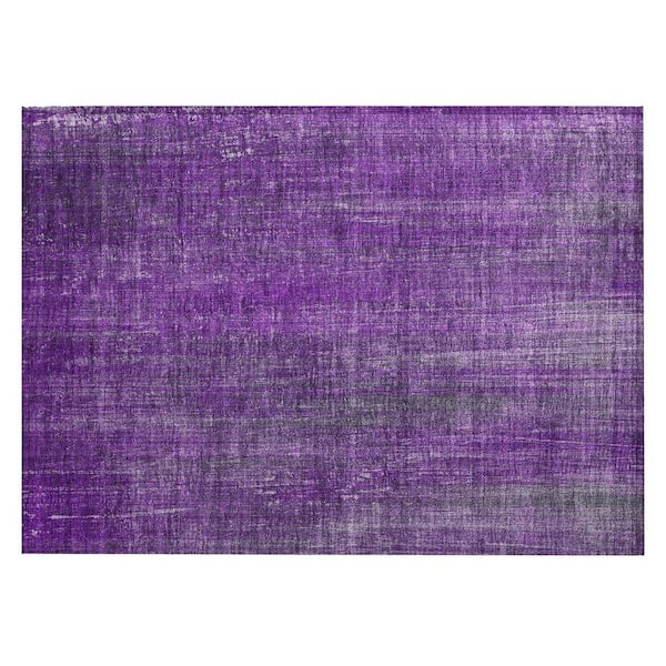 HomeRoots Purple 2 ft. x 3 ft. Woven Striped Rectangle Indoor/Outdoor Area Rug
