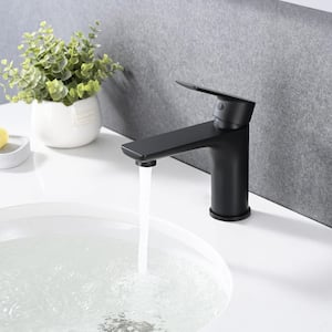 SARA Single-Handle Single-Hole Bathroom Lavatory Basin Sink Faucet with Spot Resistant in Matte Black