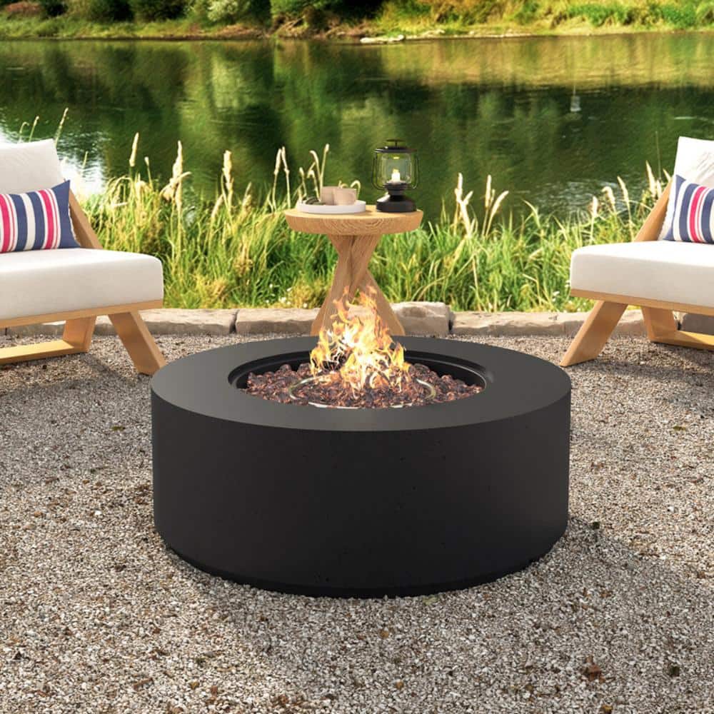 "38.2"" 50000 BTU MGO Round Fire Pit Table with Waterproof Cover,Suitable for Courtyard" price history on PriceWatchPro