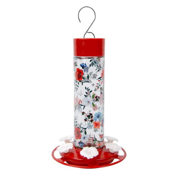 Nature's Way Vintage Blossom Decorative Hummingbird Glass Feeder 20 oz