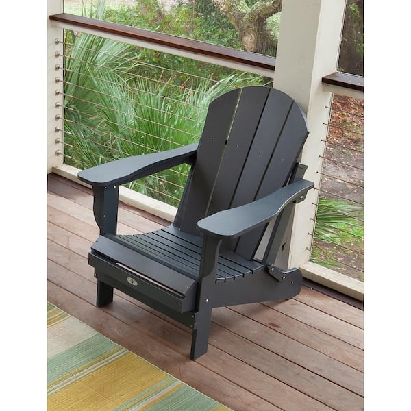Recycled Black Folding Plastic Adirondack Chair