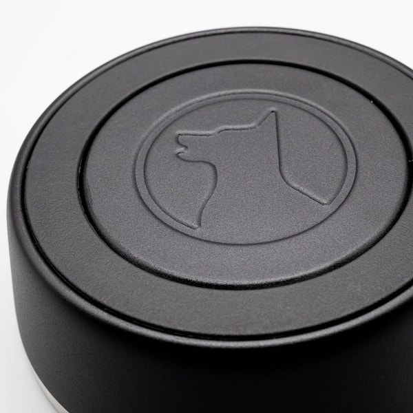 INDULGE 64 oz. 8 Cup Double Wall Stainless Steel Dog Bowl To Non Slip To Lifetime Warranty in Black