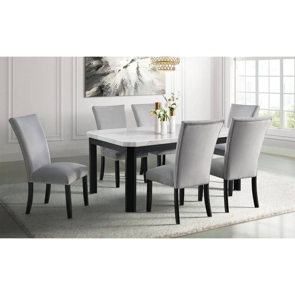 Buy Marque 7 PC Dining Room - Grey Chairs - Part#