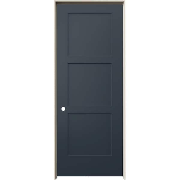30 in. x 80 in. Birkdale Denim Stain Right-Hand Smooth Hollow Core Molded Composite Single Prehung Interior Door