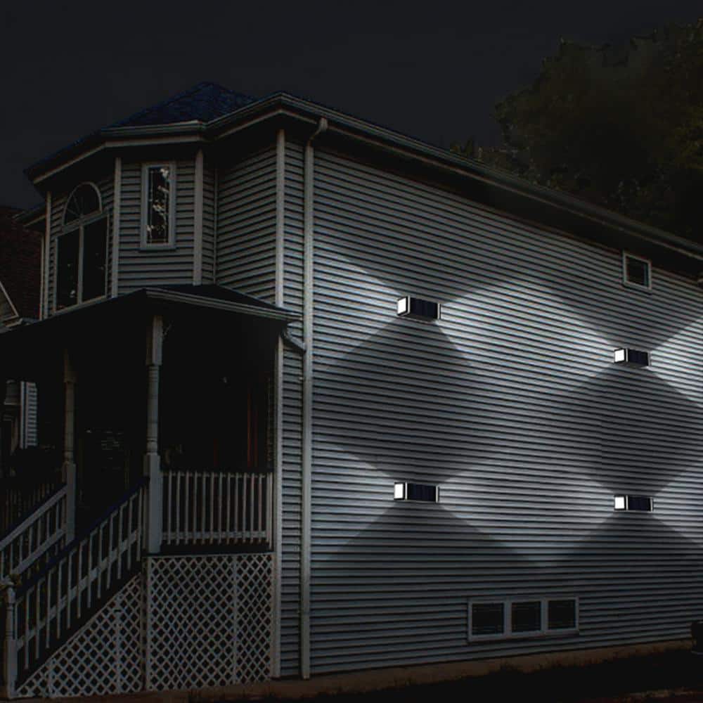 Black Dual-Direction Solar LED Outdoor Wall Sconce